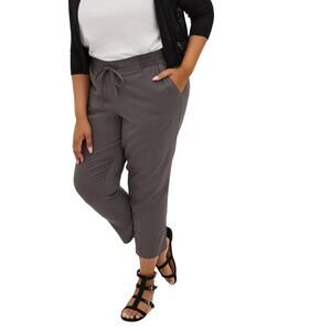 Torrid Relaxed Taper Stretch Challis High-Rise Tie-Front Pull On Pant Sz 1X